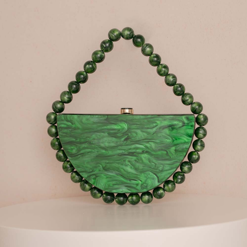 Tortoiseshell Bag Acrylic - 새로운 진주빛 레트로 레오파드 프린트 아크릴