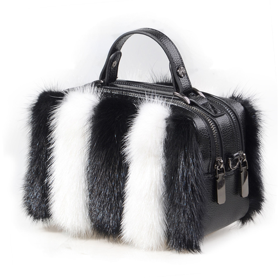 Women Bags Pk - 천연 밍크 퍼 백 2026 크로스바디