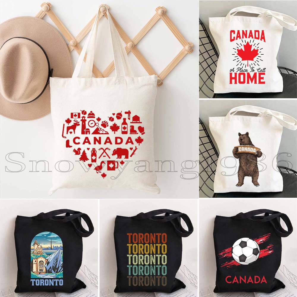 Women Bags In Canada - 캐나다 지도 깃발 행복한 캐나다 소녀