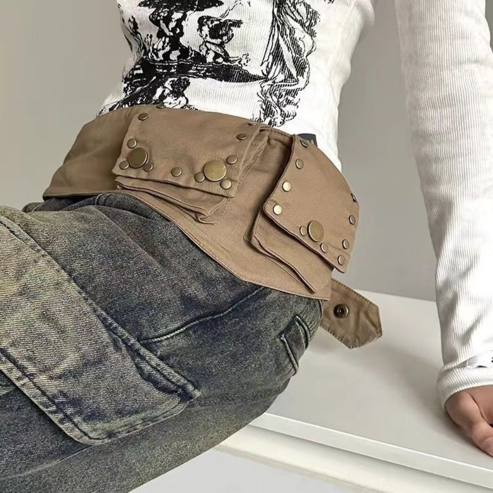 Women'S Bum Bags - 허리 가방 합금 그런지 벨트 코튼