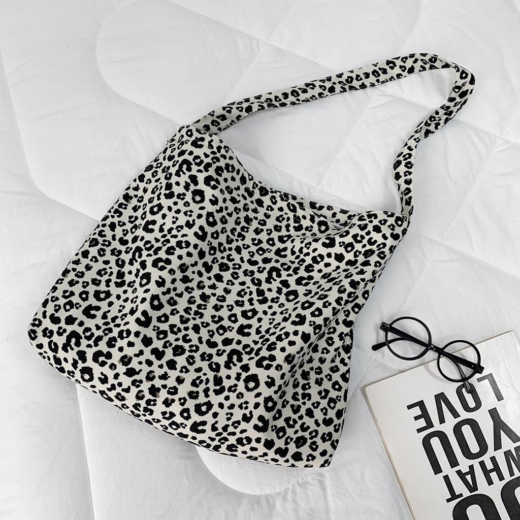 Women Bags Zip - 대용량 가방 대용량 레오파드 프린트 토트백