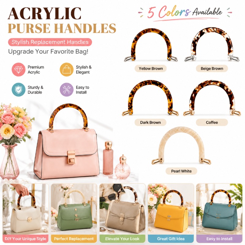 Tortoiseshell Bag Acrylic - 1/2/4PCS 거북이 등껍질 아크릴 핸드백 손잡이