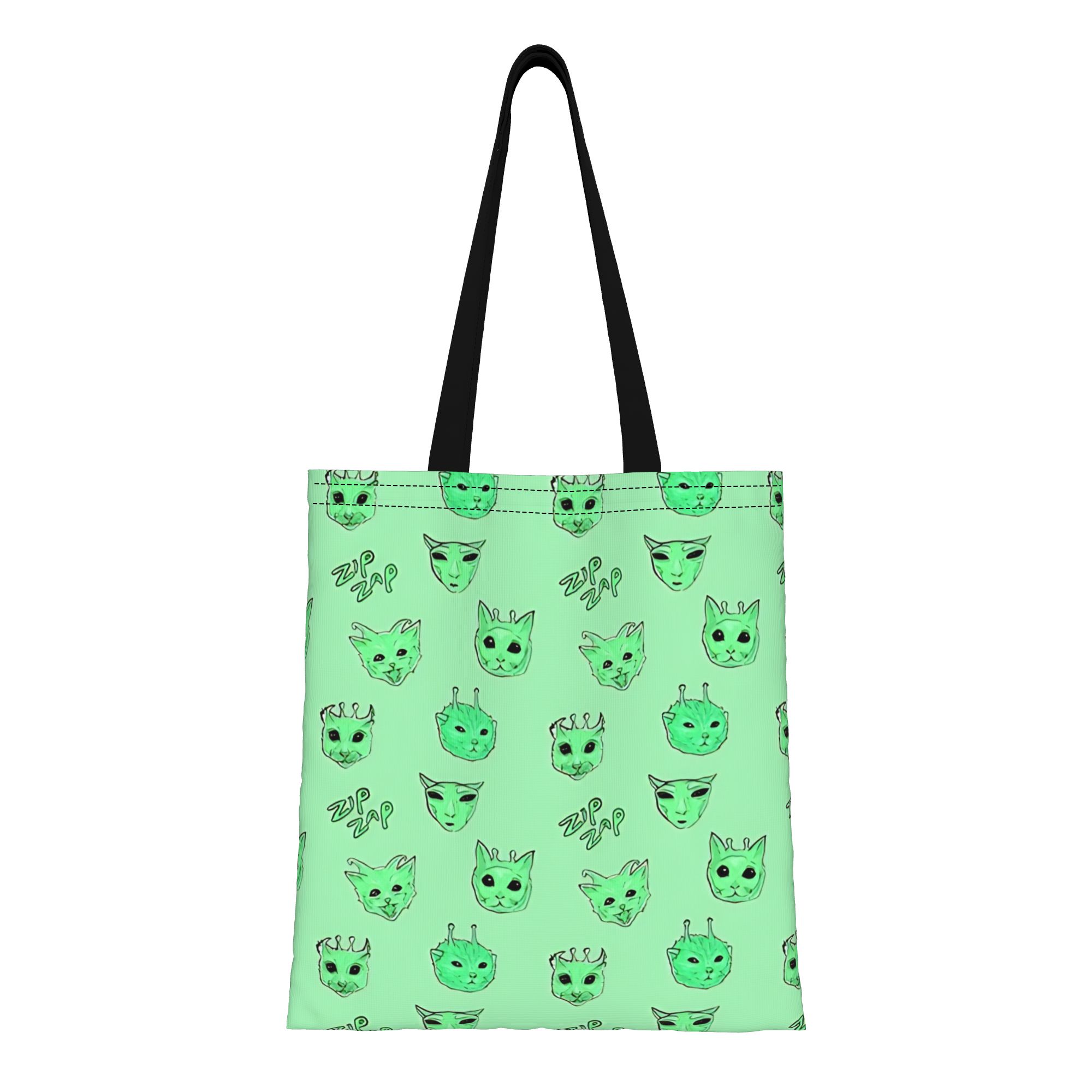 Women Bags Zip - 고양이 밈 이미지 외계인 고양이 지프