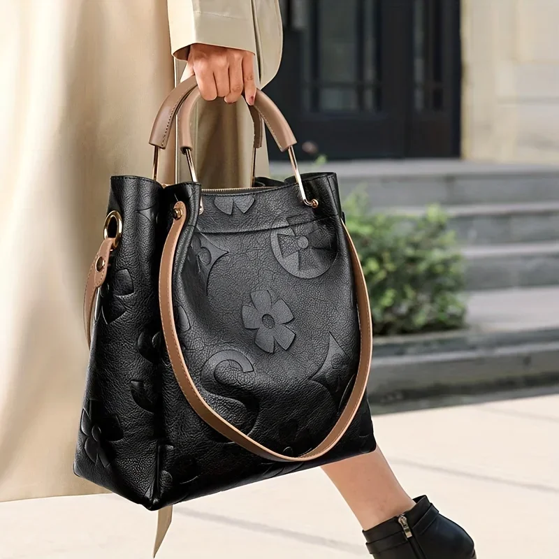 우아한 꽃무늬 인조 가죽 가방 - 조절 가능한 스트랩이 - Women Bags Zip 리뷰 및 가격