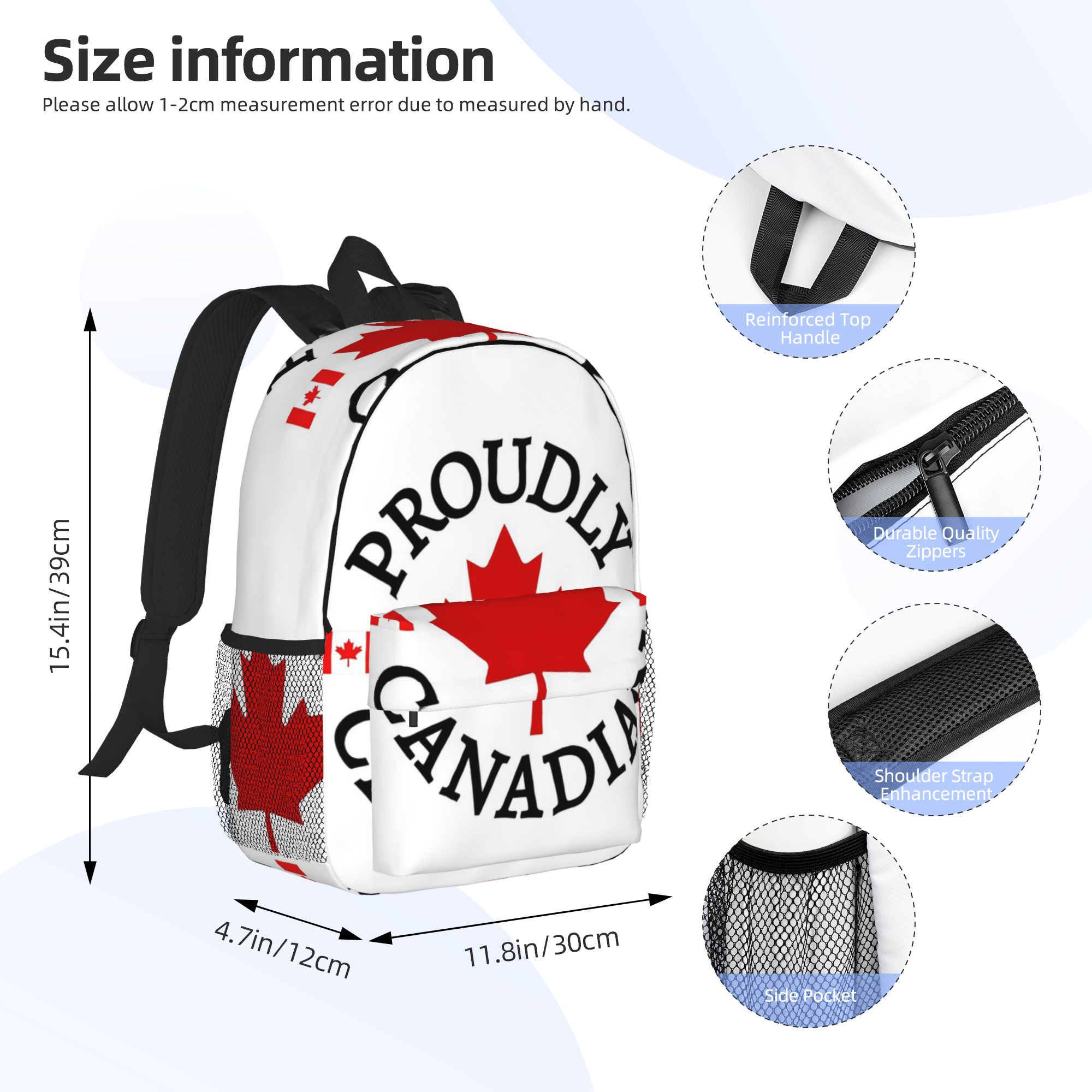 메이플 리프와 캐나다 국기가 있는 자랑스러운 캐나다 백 - Women Bags In Canada 리뷰 및 가격