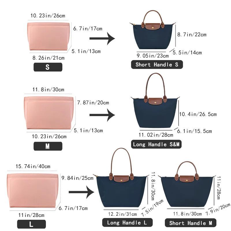 롱샴 핸드백 라이너 가방용 펠트 인서트 백, 펠트 천  - Women'S Bags Longchamp 리뷰 및 가격
