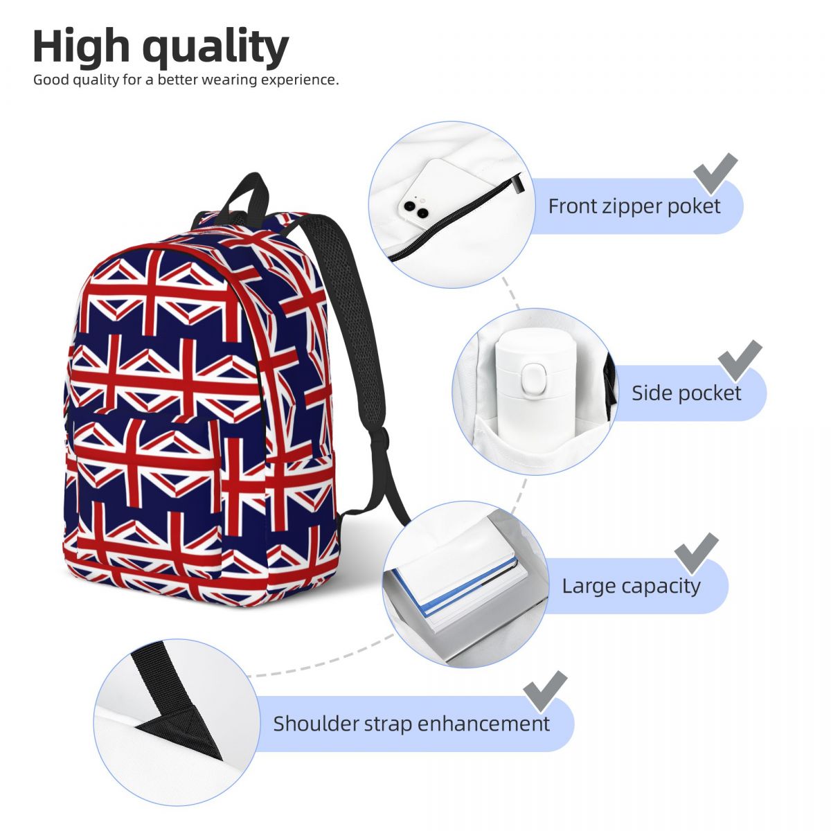 영국의 유니온 잭 국기 배낭 핫세일 데이팩 대용량 어린 - Women Bags Uk Sale 리뷰 및 가격