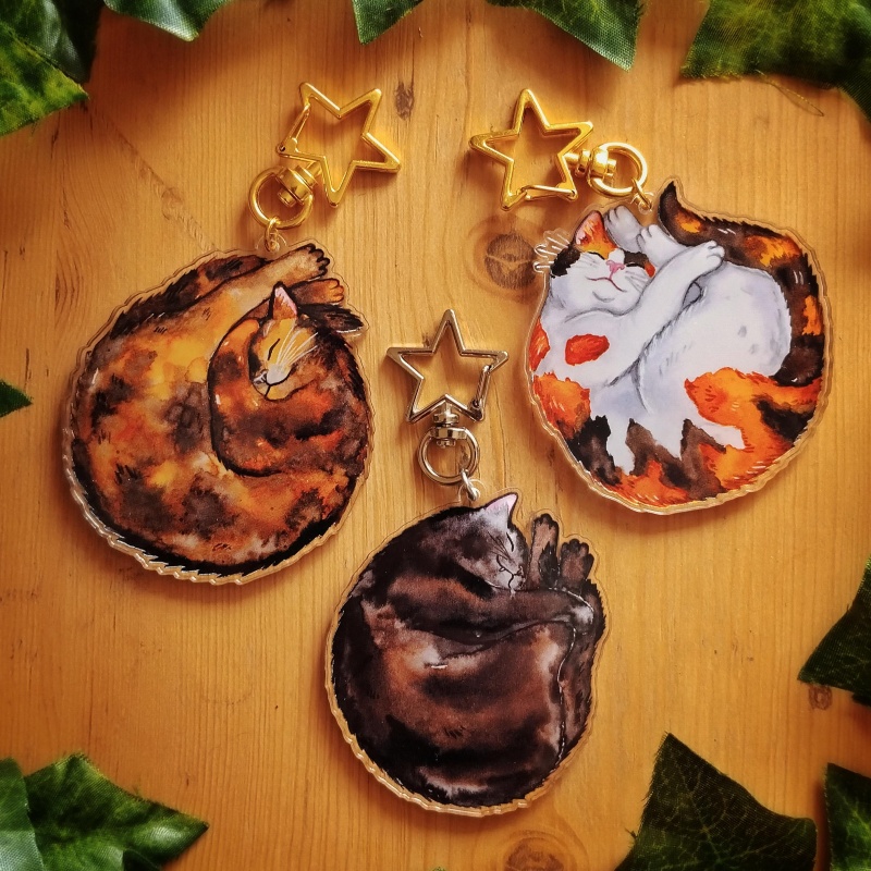 고양이 아크릴 키체인 회색 태비 고양이 주황색 고양이  - Tortoiseshell Bag Acrylic 리뷰 및 가격