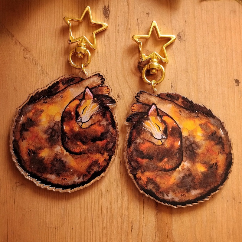 고양이 아크릴 키체인 회색 태비 고양이 주황색 고양이  - Tortoiseshell Bag Acrylic 리뷰 및 가격
