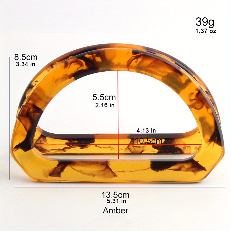 2PCS D 자형 아크릴 거북이 껍질 손잡이 비치 짠  - Tortoiseshell Bag Acrylic 리뷰 및 가격