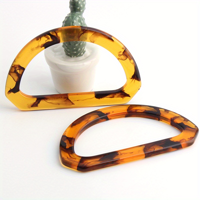 2PCS D 자형 아크릴 거북이 껍질 손잡이 비치 짠  - Tortoiseshell Bag Acrylic 리뷰 및 가격