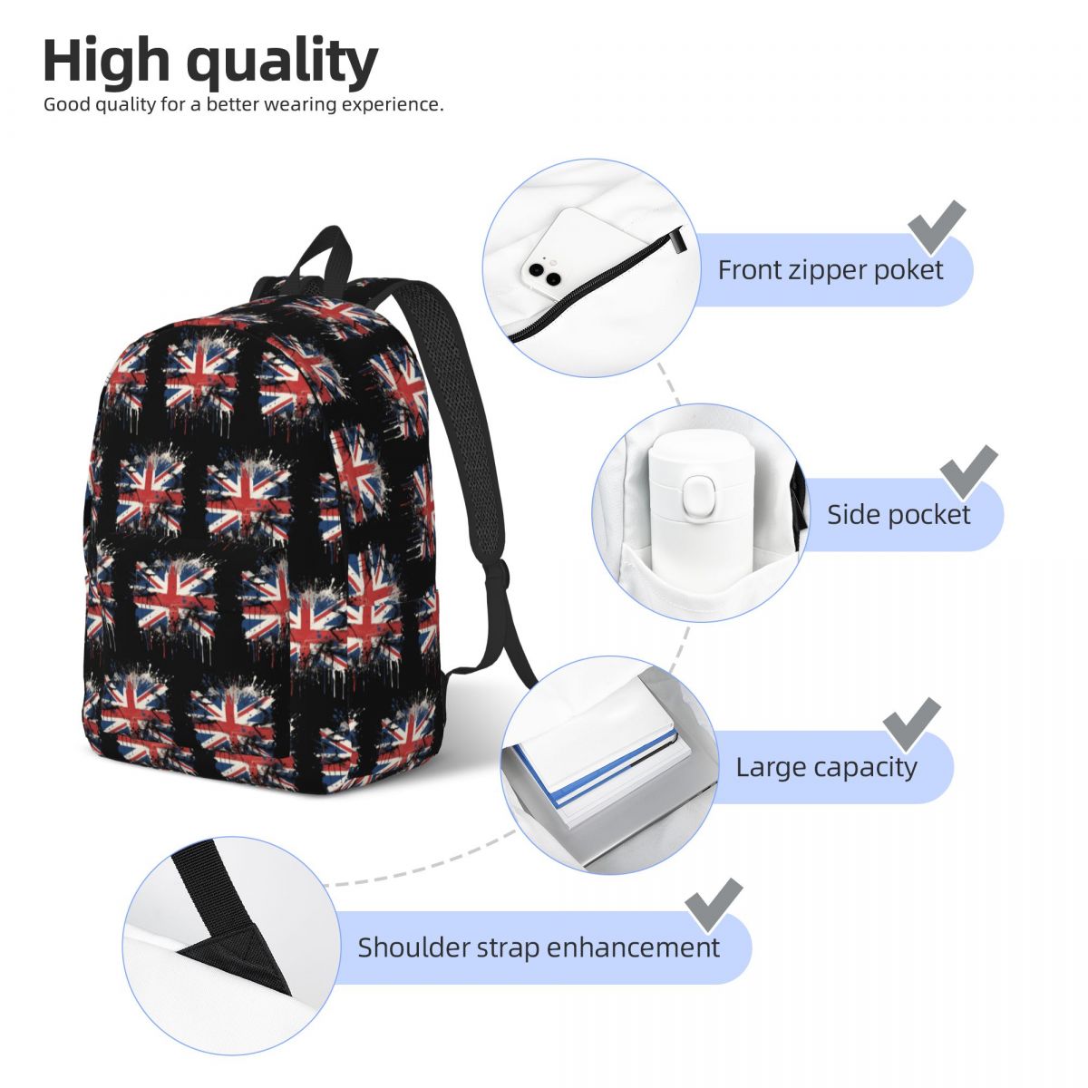 영국의 유니온 잭 국기 배낭 핫세일 데이팩 대용량 어린 - Women Bags Uk Sale 리뷰 및 가격